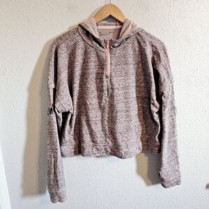 Under Armour | Rival Cropped Half Zip Terry Training Hoodie Heather Pink / Gray